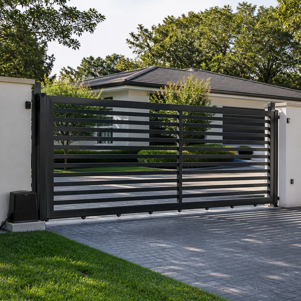 Sliding driveway gates